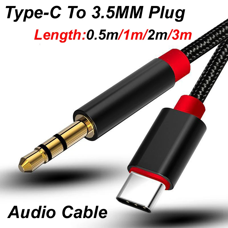 Audiophile Headphone Wired - 0.5m/1m/2m/3m Type-C USB-C To 3.5mm Male