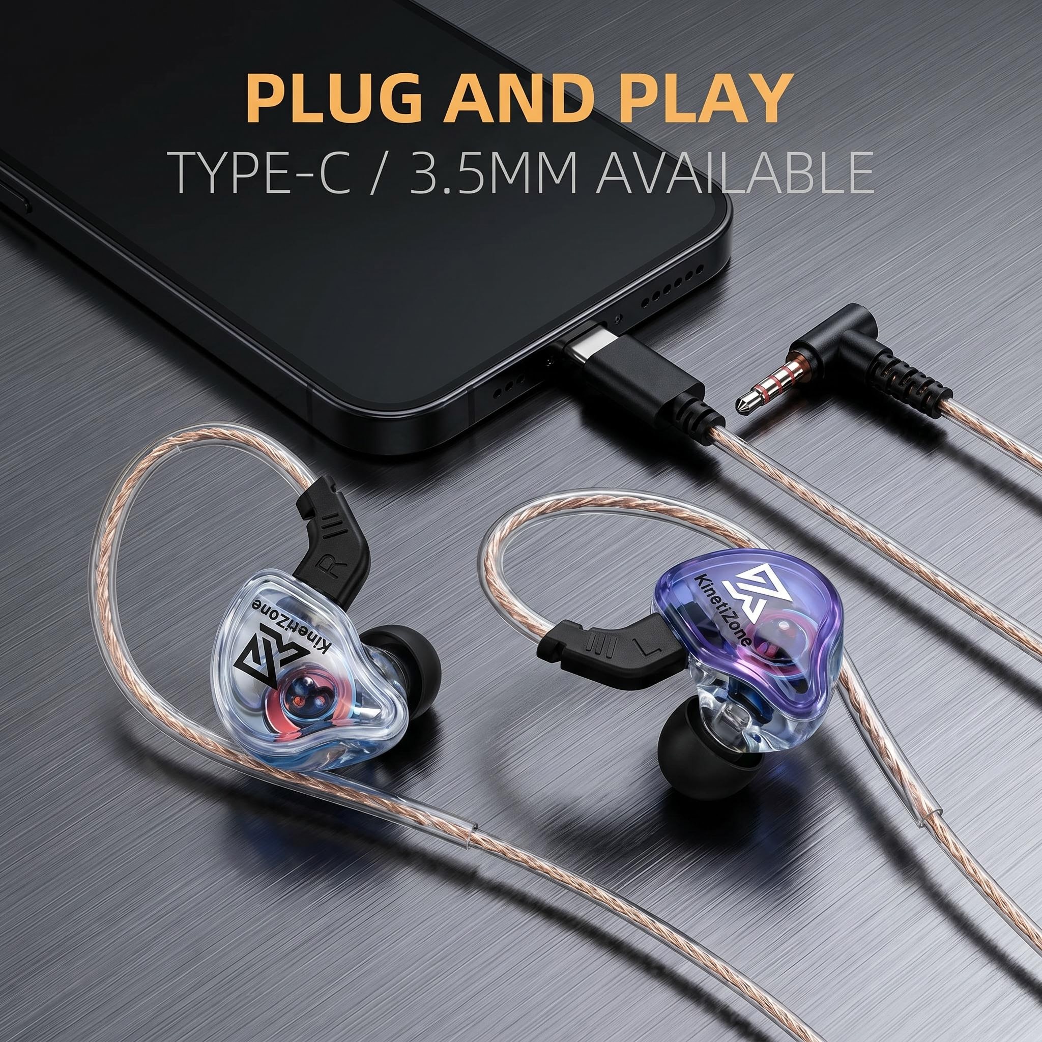 Wired Earphone Mic - Transparent Shell ACS Acoustic Chamber Over