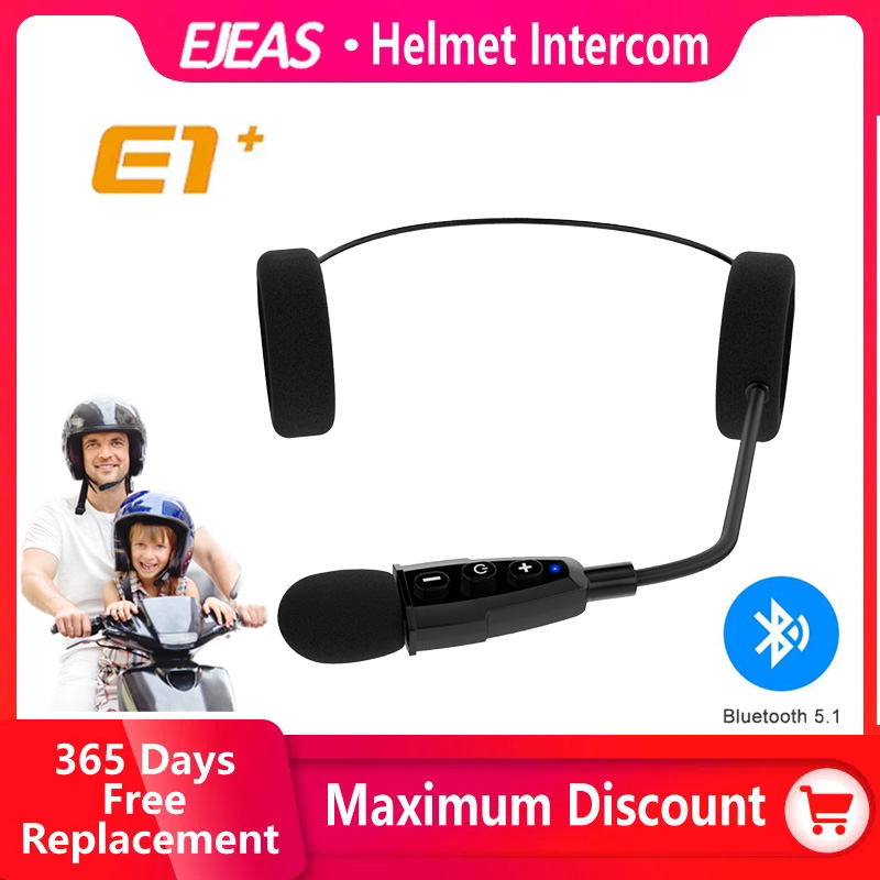 Audiophile Headphone Wired - EJEAS E1+ Wireless Motorcycle Helmet Bluetooth