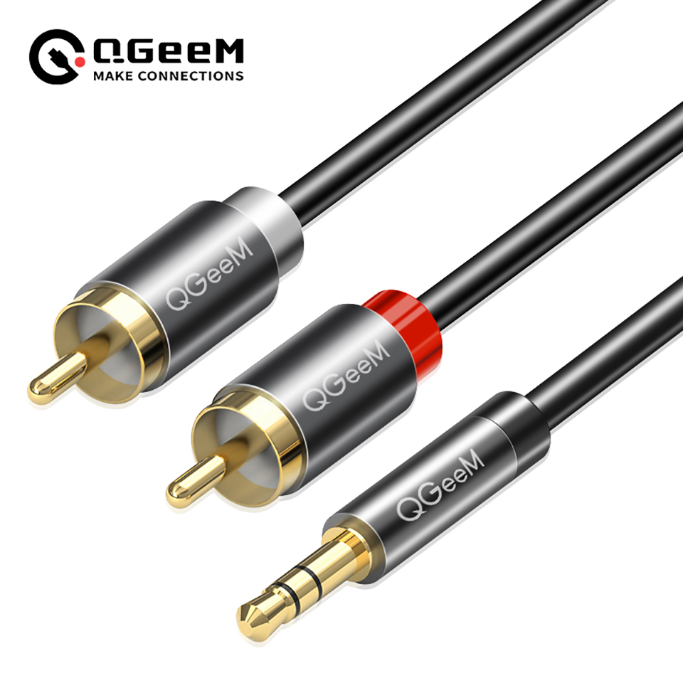 QGeeM RCA Cable 2RCA to 3.5 Au - Cable Extension 3.5 recension och pris