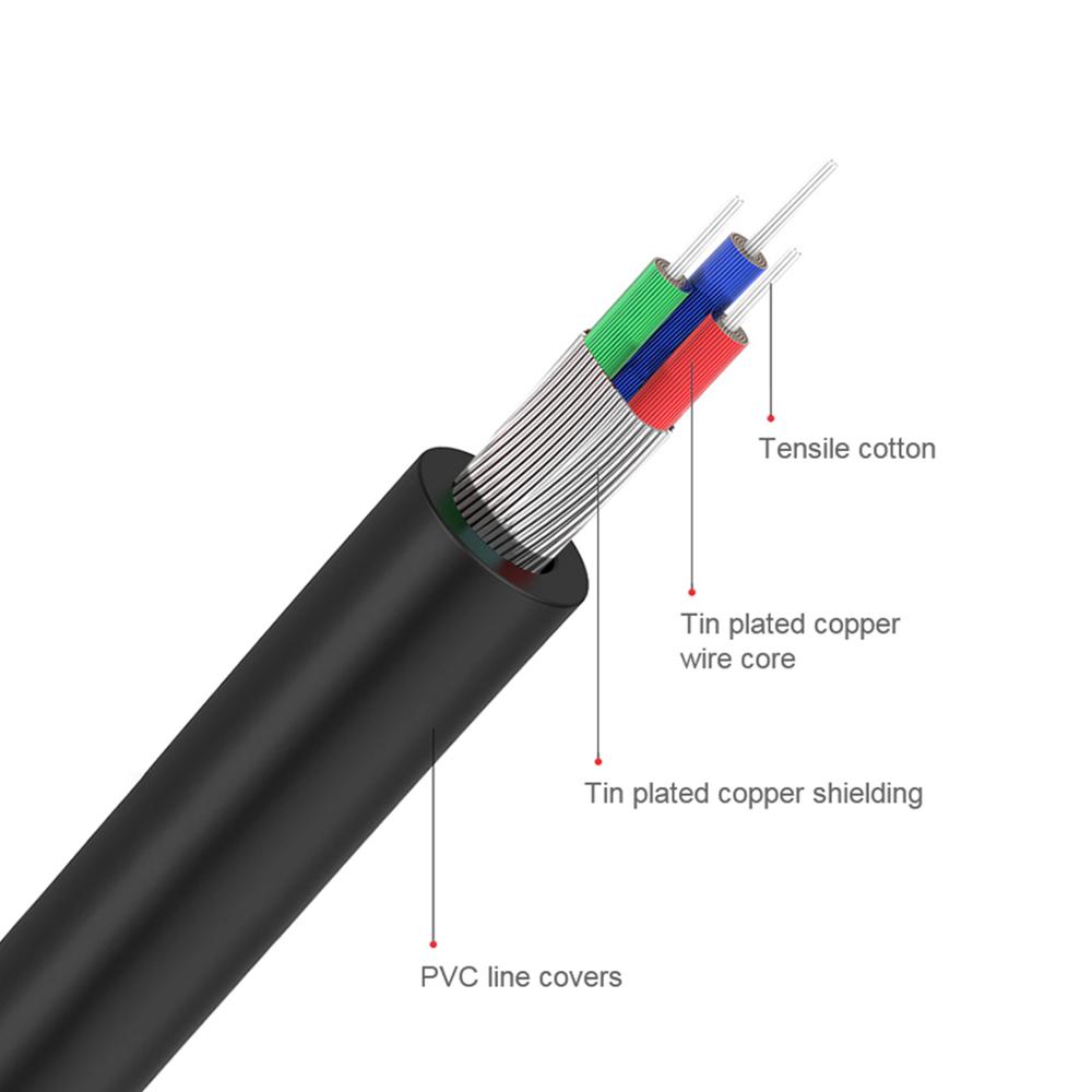 QGeeM RCA Cable 2RCA to 3.5 Au - Cable Extension 3.5 recension och pris