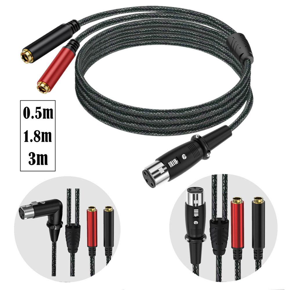 3Pin XLR Female To Dual 6.35mm - Earphone Splitter Jack recension och pris