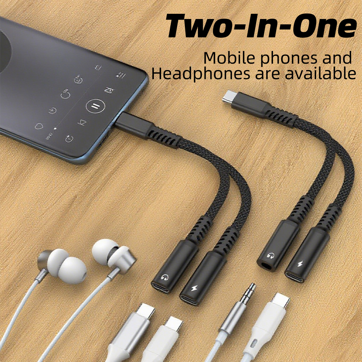 2 IN 1 USB C Splitter to Dual  - Earphone Splitter Jack recension och pris