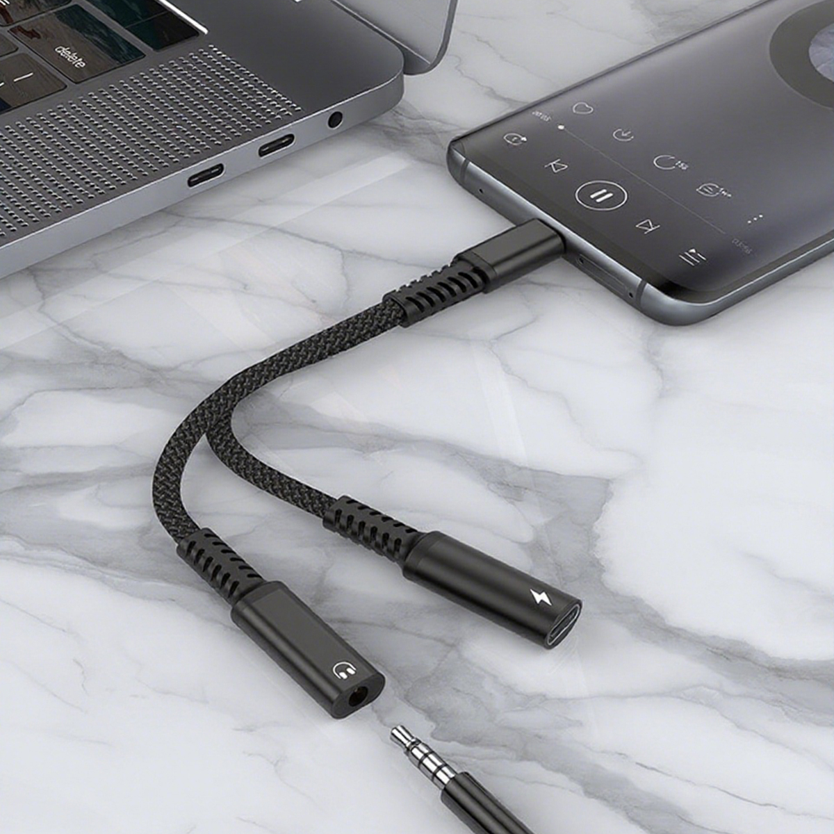 2 IN 1 USB C Splitter to Dual  - Earphone Splitter Jack recension och pris