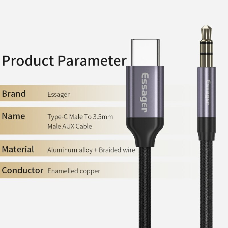 Essager Usb C To 3.5mm Aux Jac - Earphone Splitter Jack recension och pris