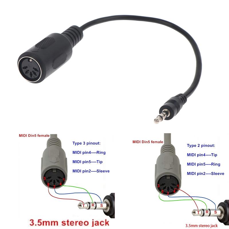 [New] MIDI Din 5 To 3.5mm TRS  - Cable Extension 3.5 recension och pris