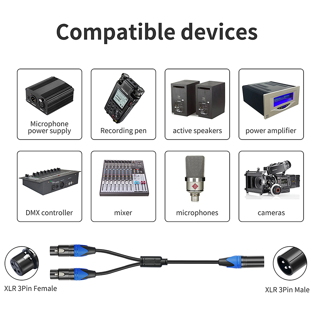 50cm 1 XLR Female To 2 XLR Mal - Audio Splitter Y recension och pris
