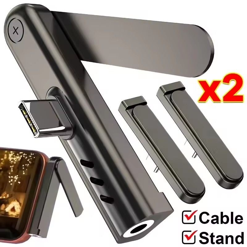 2/1PCS Portable USB C To 3.5mm - Headphone Stand Desk recension och pris