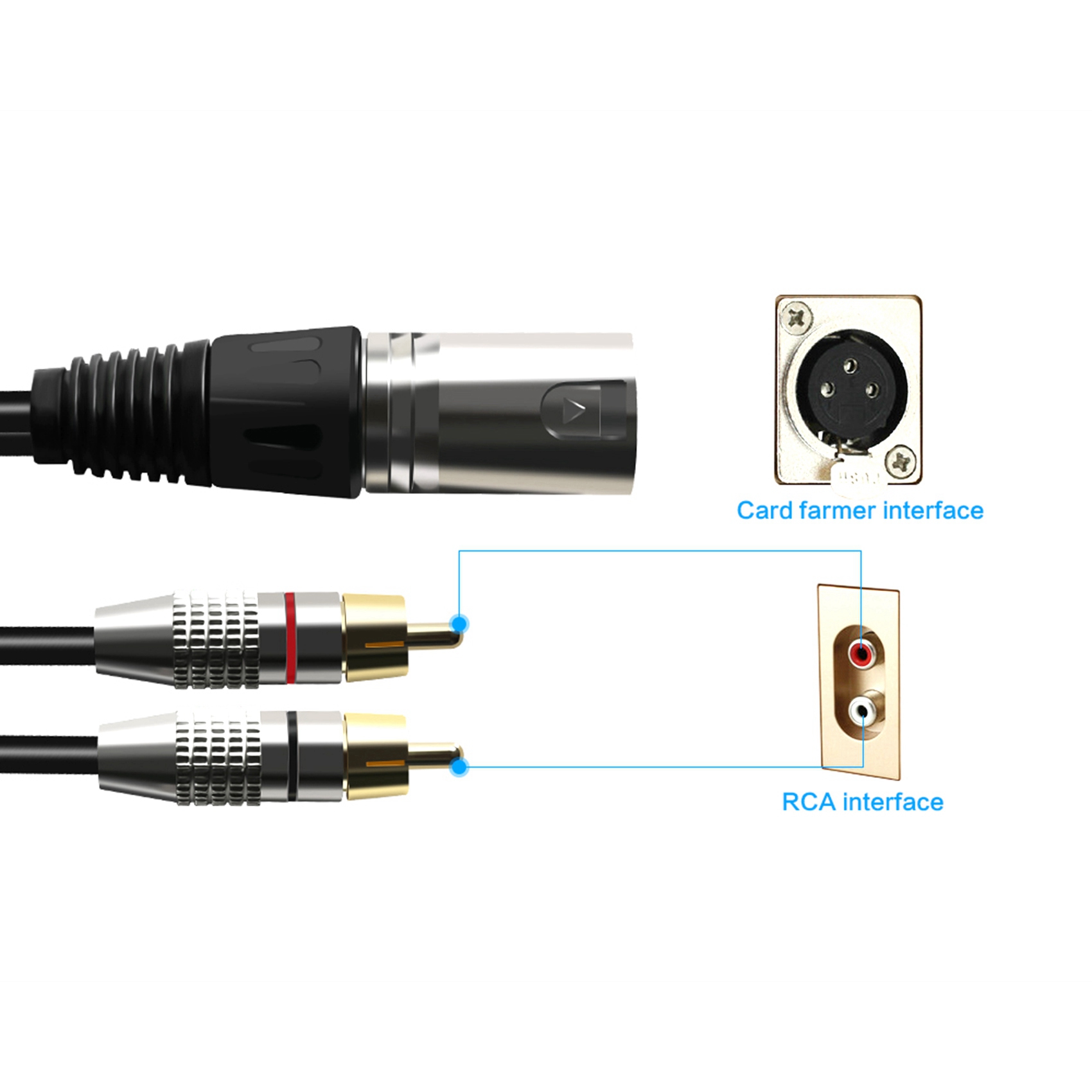 1 XLR Male to 2 RCA Male Plug  - Audio Splitter Y recension och pris