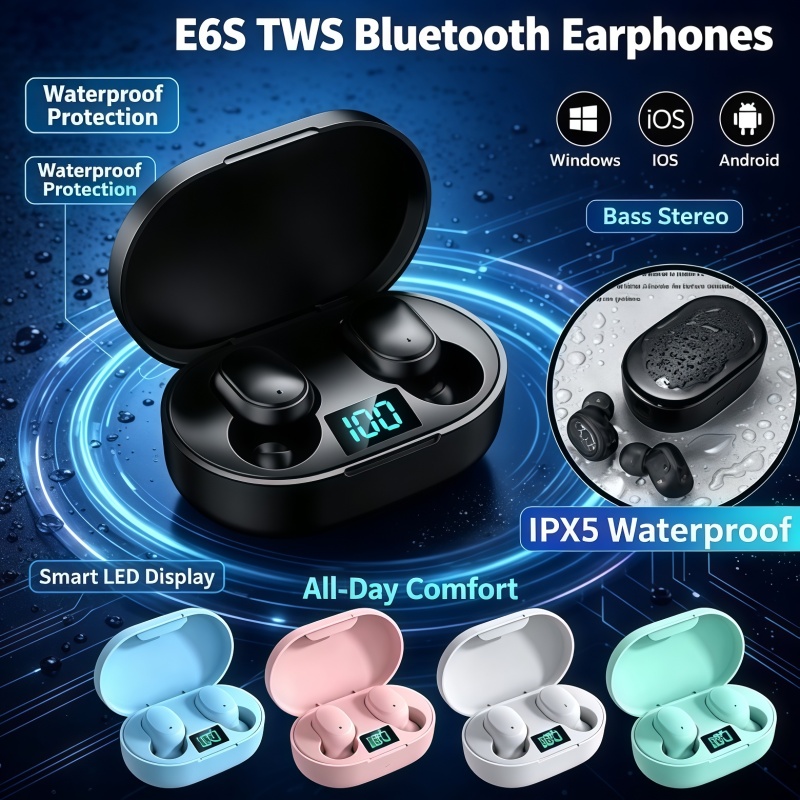 2026Hot-selling TWS E6S Fone B - Bluetooth Headset On Ear recension och pris