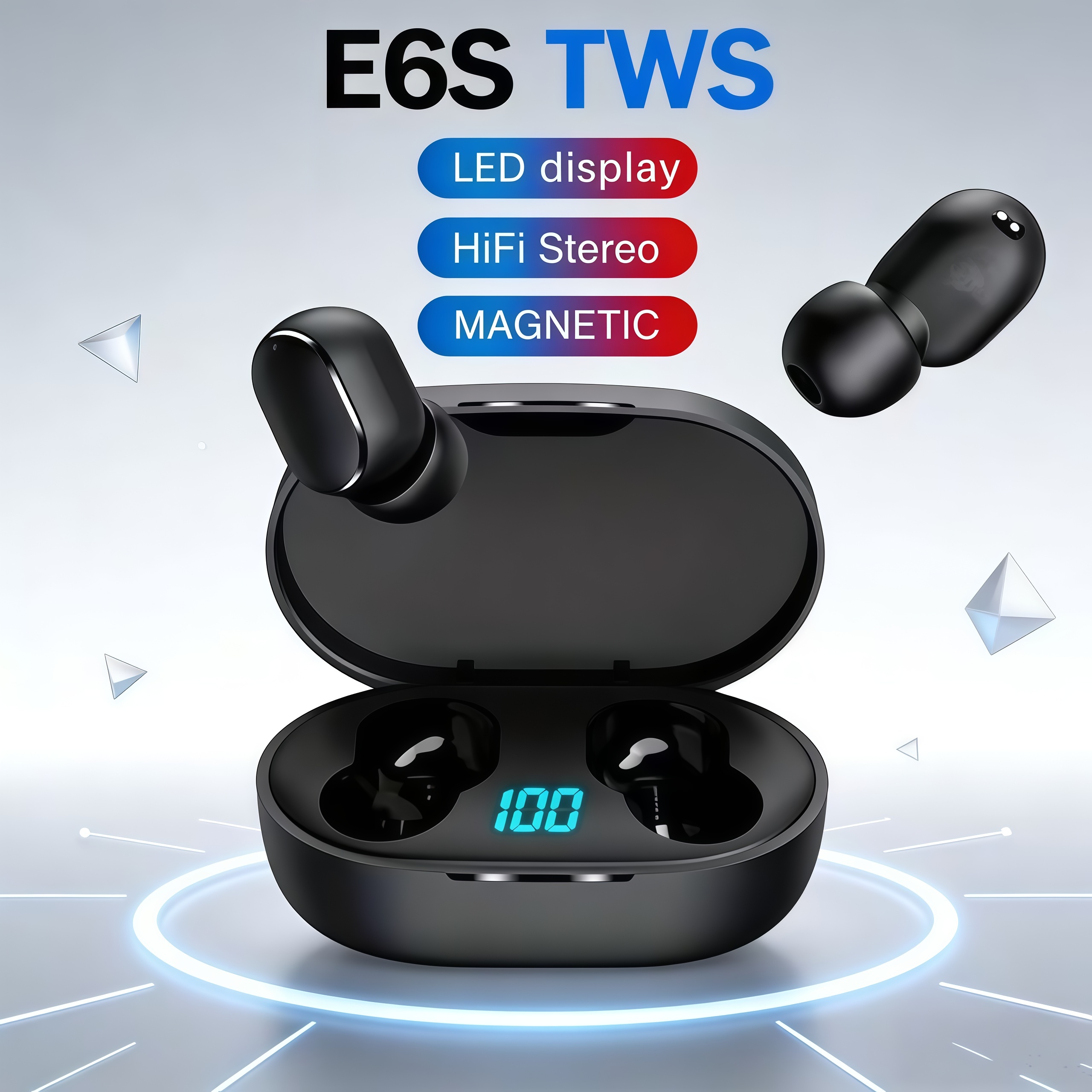 2026Hot-selling TWS E6S Fone B - Bluetooth Headset On Ear recension och pris