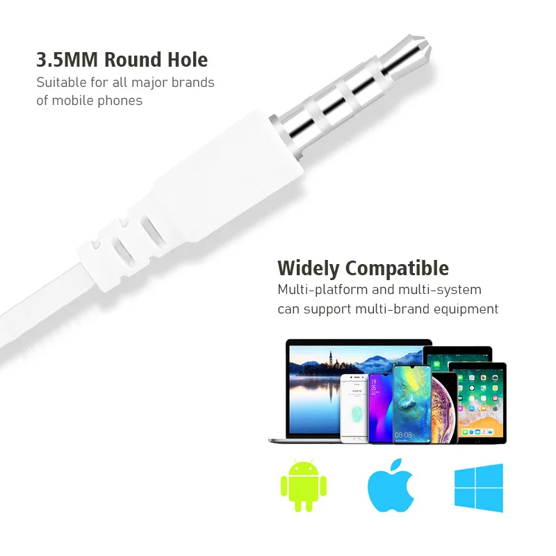 1/2/3/4Pcs Universal 3.5mm Ste - Wired Earphone Mic recension och pris