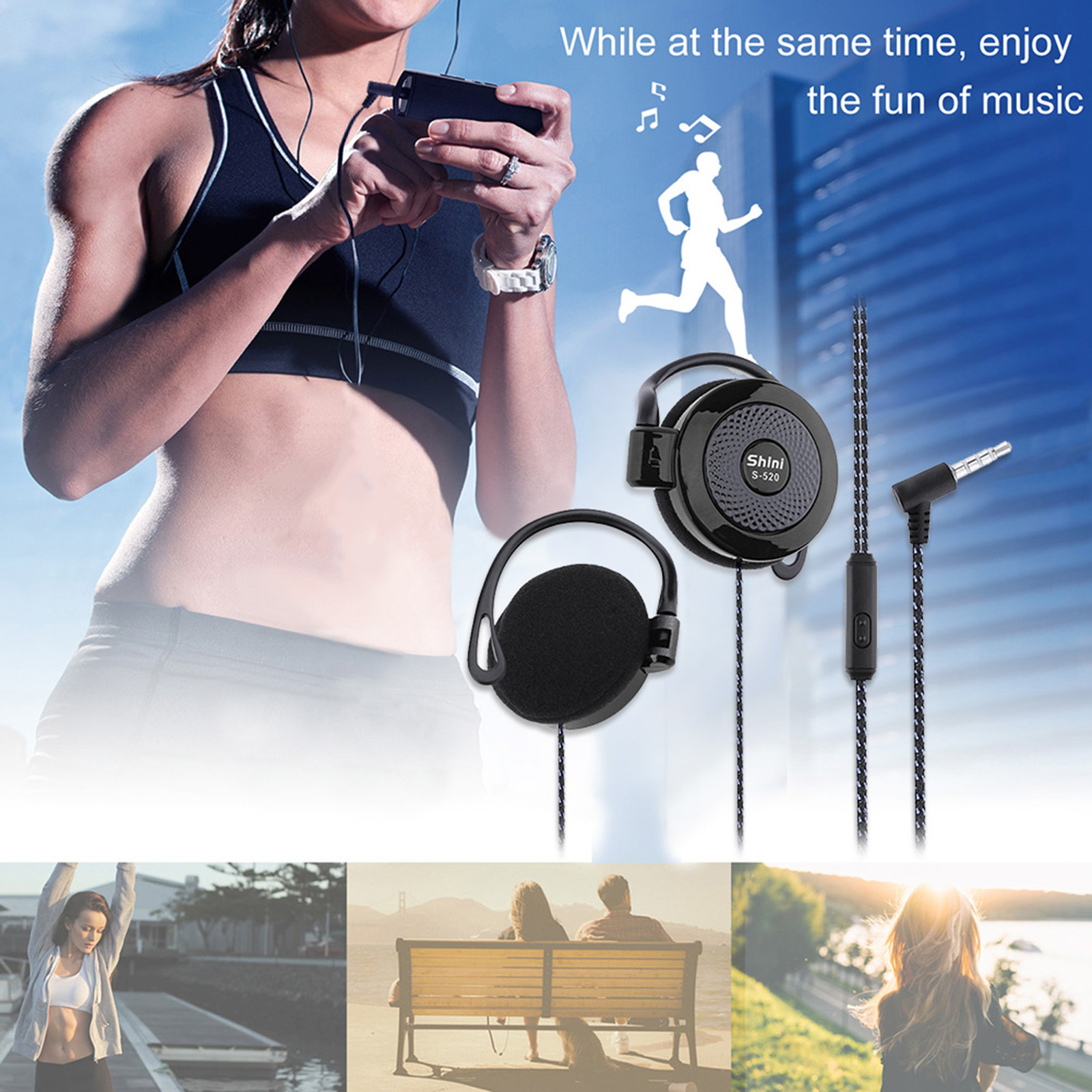 【Sale】3.5mm Wired Headset Ear  - Sports Earphone Hook recension och pris