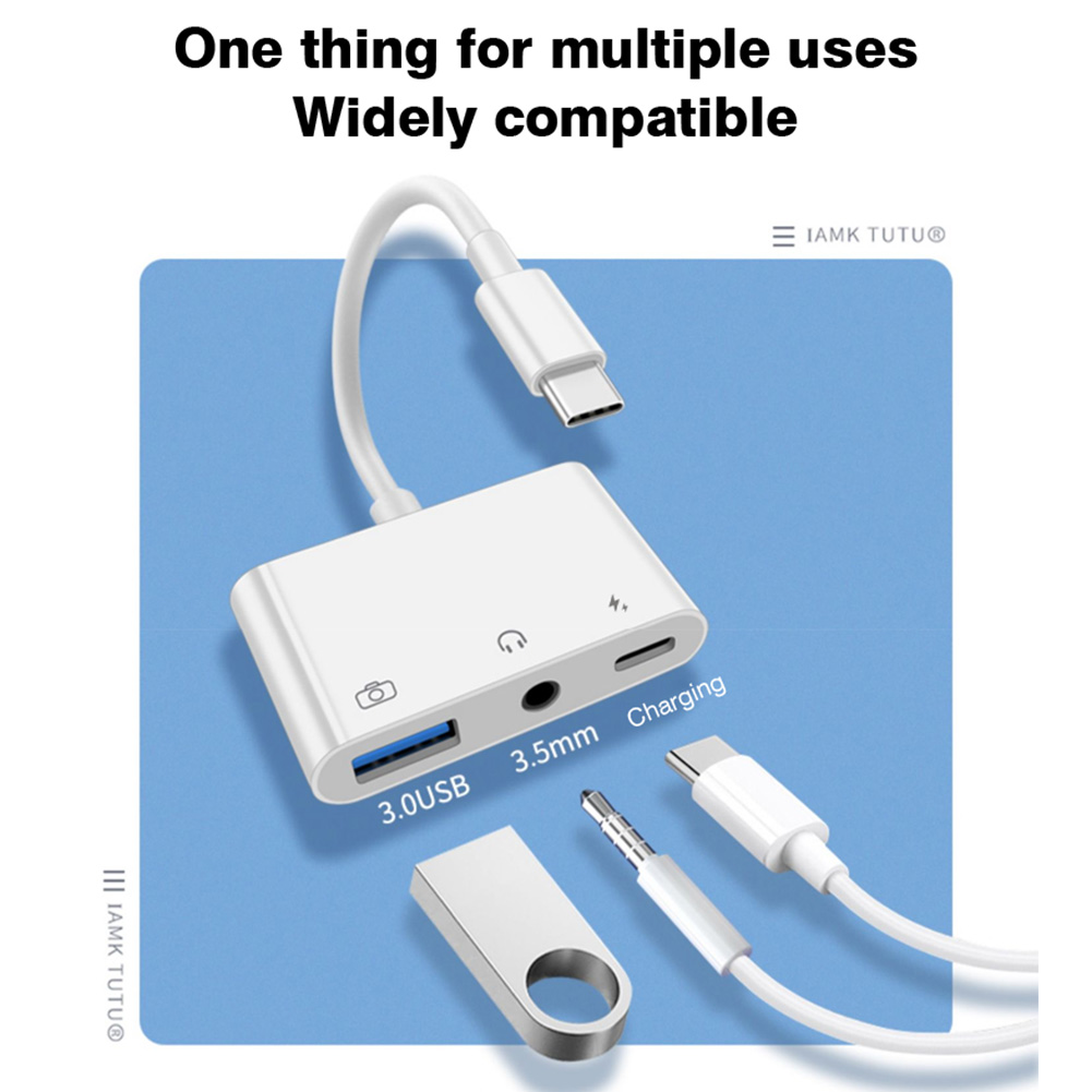 3 in 1 Type C to 3.5mm Jack Ea - Earphone Splitter Jack recension och pris