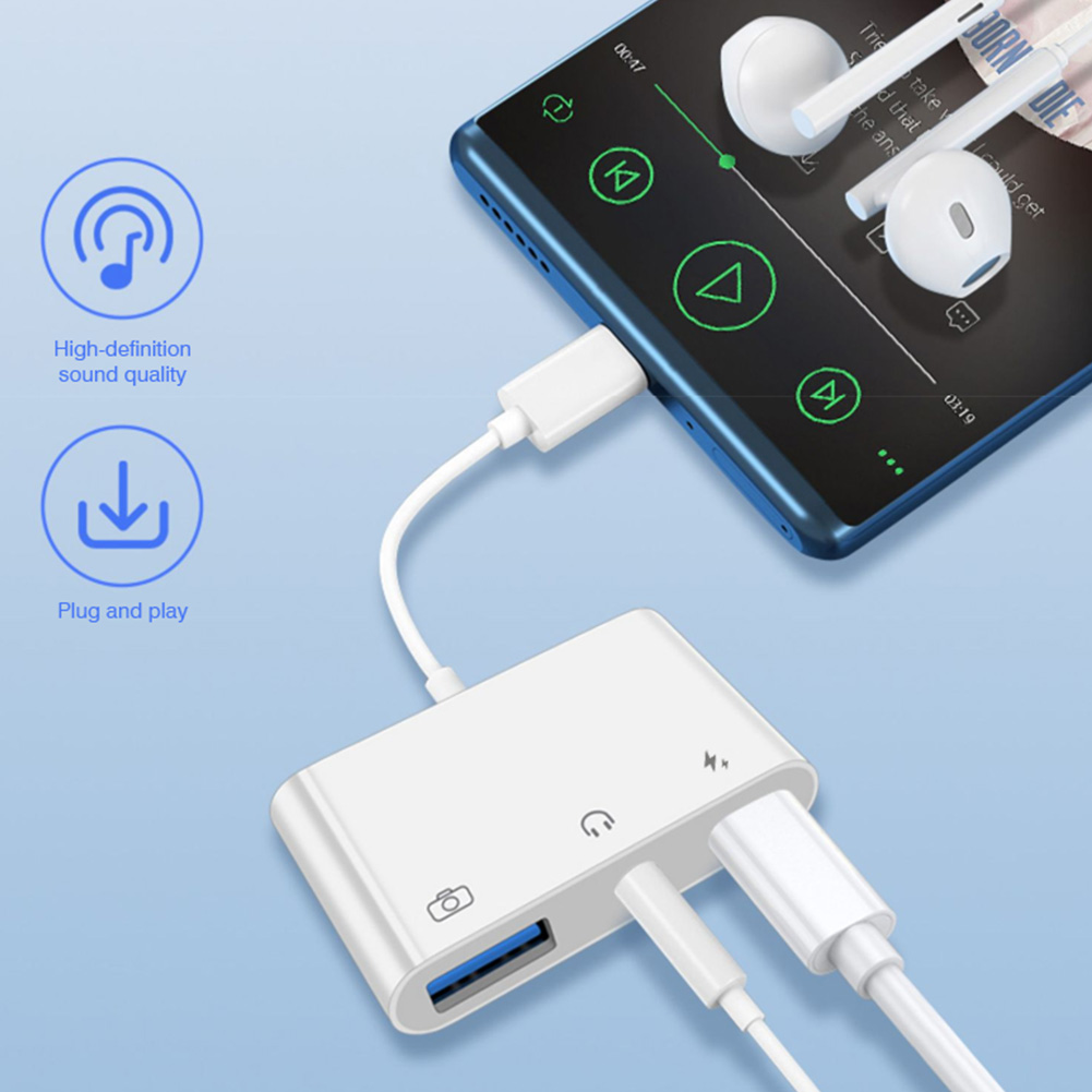 3 in 1 Type C to 3.5mm Jack Ea - Earphone Splitter Jack recension och pris