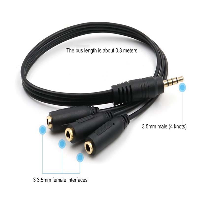1 Male to 3 Female 3.5mm 3 Way - Earphone Splitter Jack recension och pris