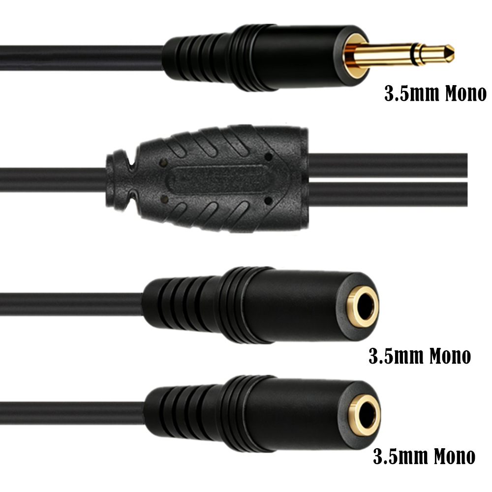 3.5mm TS Mono Male To Dual 3.5 - Earphone Splitter Jack recension och pris