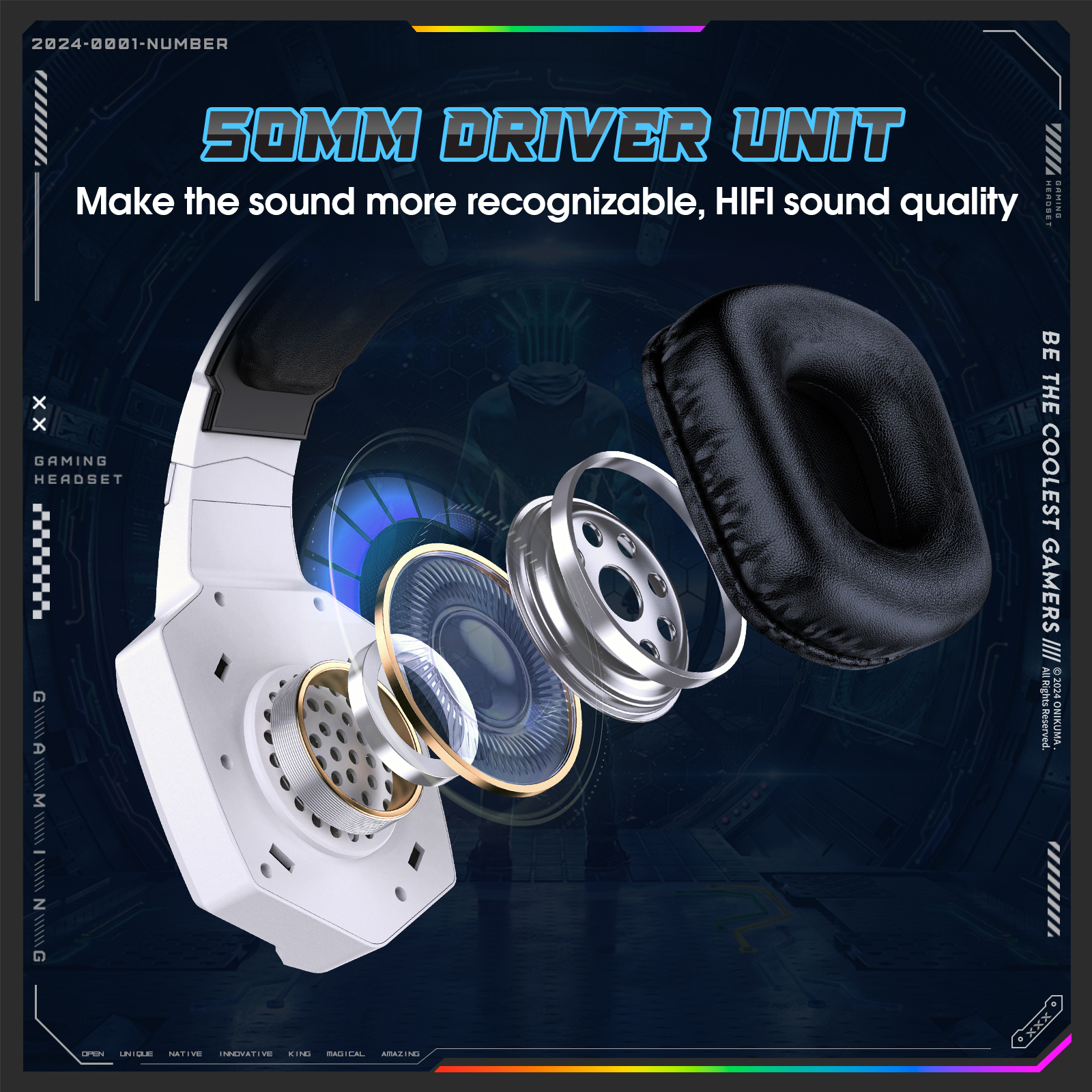 ONIKUMA 2.4GHz Wireless Gaming - Gaming Headset Rgb recension och pris