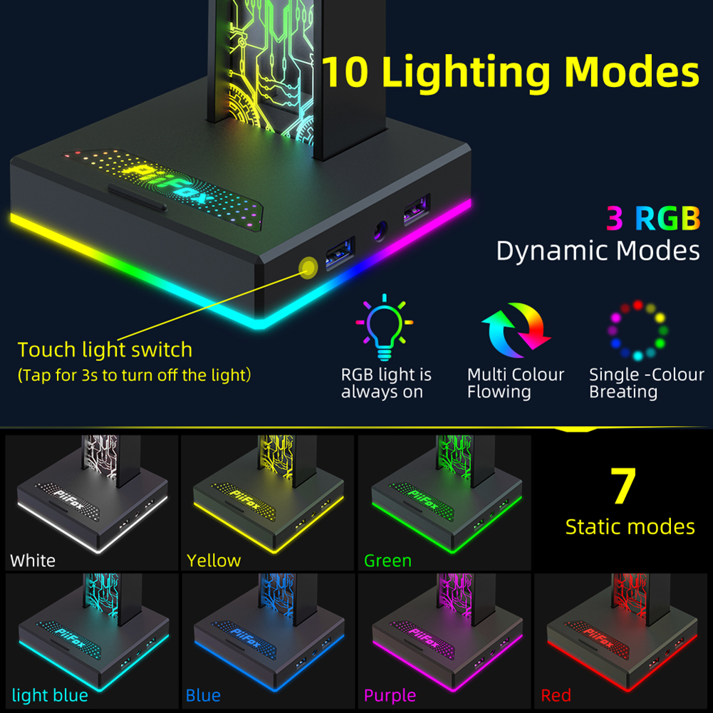 RGB Gaming Headphone Stand Dua - Gaming Headset Rgb recension och pris