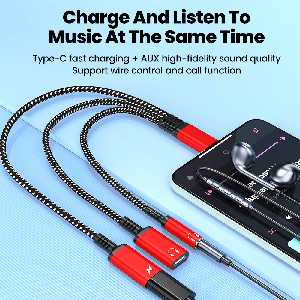 Type C Audio Adapter Cable 3in - Earphone Splitter Jack recension och pris